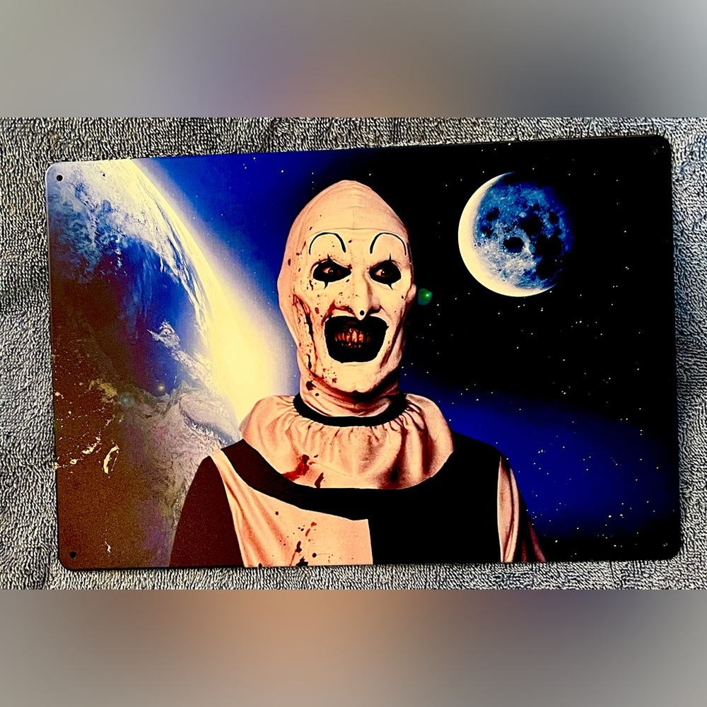 Horror Clown Terrifier Art Handmade & Designed Single Sided Metal Sign